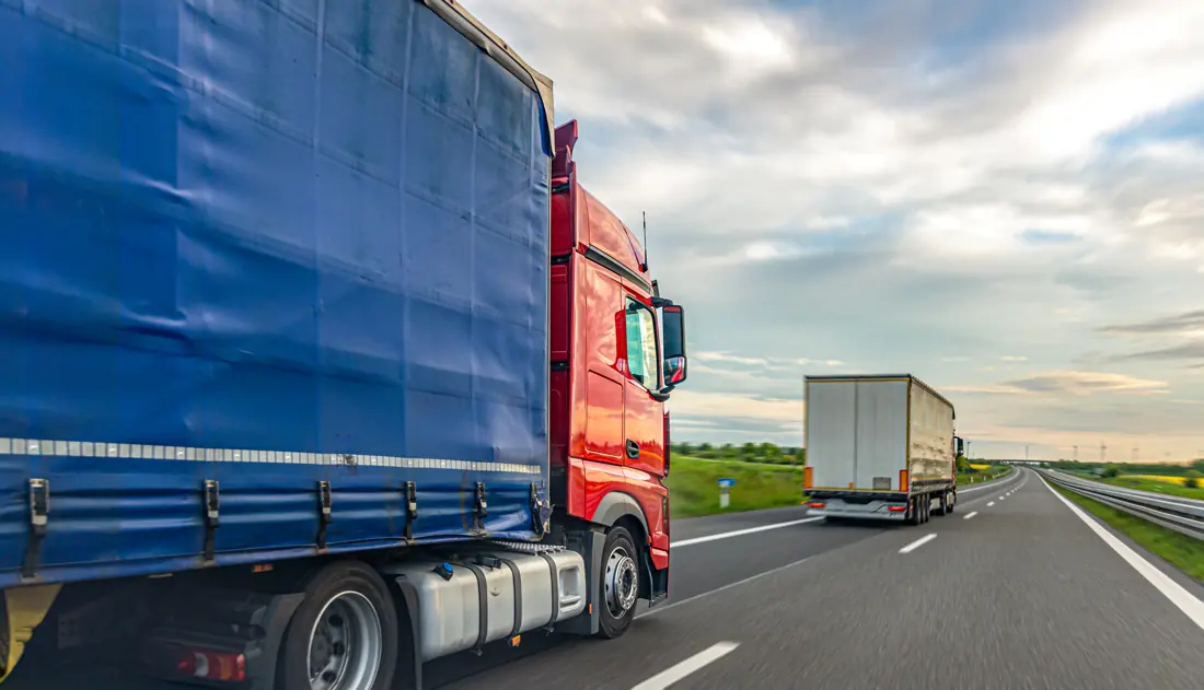 Truck on a European motorway